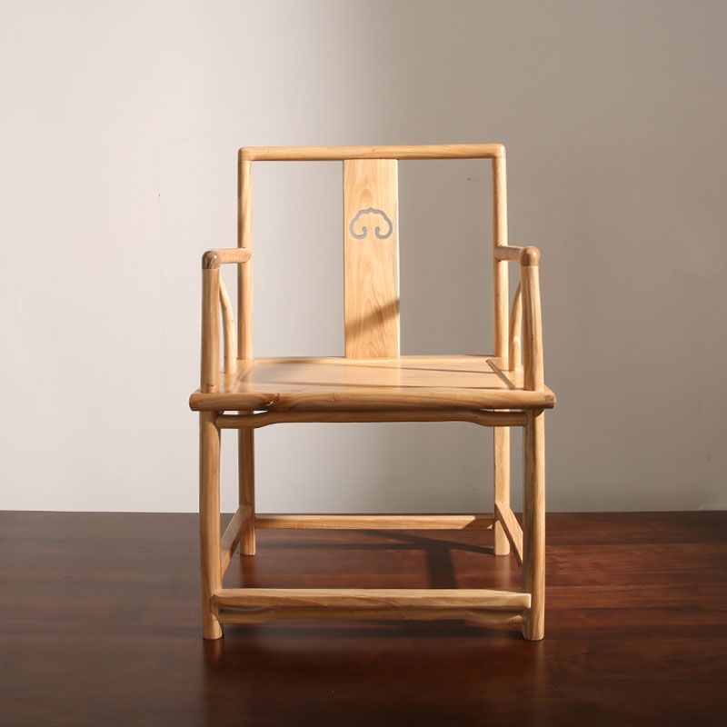 Traditional Style Dining Chairs Dining Arm Side Chair with Wooden Legs