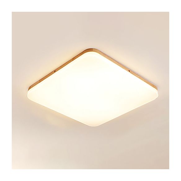 Wooden Modern Flush Mounted Ceiling Lights LED Ceiling Mount Lighting for Living Room