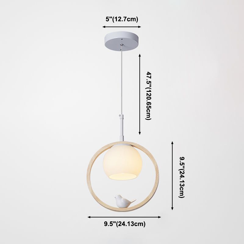 Holz 1 hängende hängende leichte Globus und Vögel Schlafzimmer moderne Anhängerleuchten