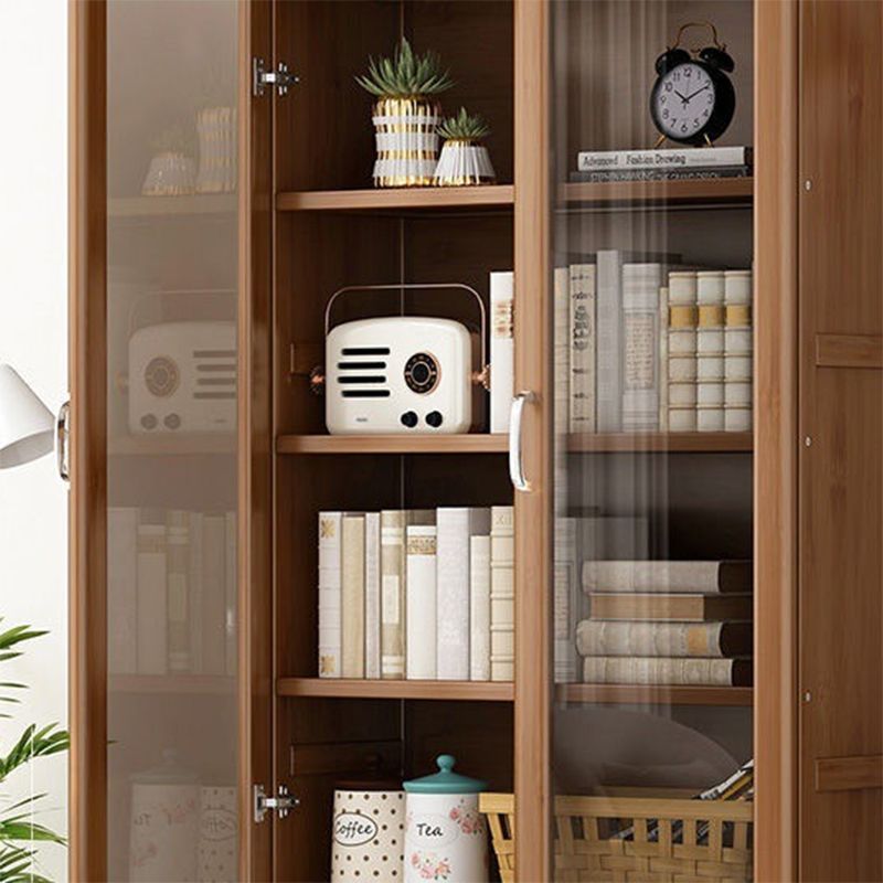 Wooden Standard Bookcase Modern Style Closed Back Bookshelf with Drawer Storage