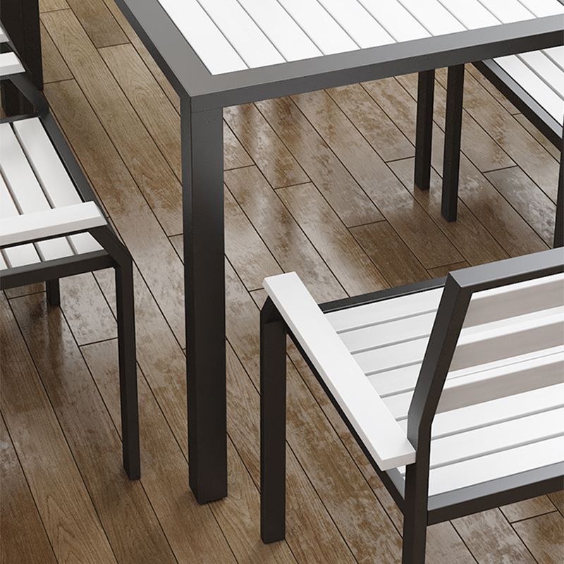 Industrial Style Dining Armchair Metal with Four Legs Dining Side Chair