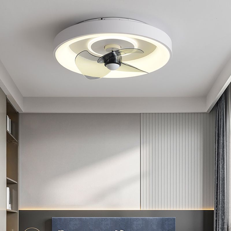 Ventola a soffitto in metallo a forma geometrica Stile moderno a 2 luci lampada a ventola del soffitto