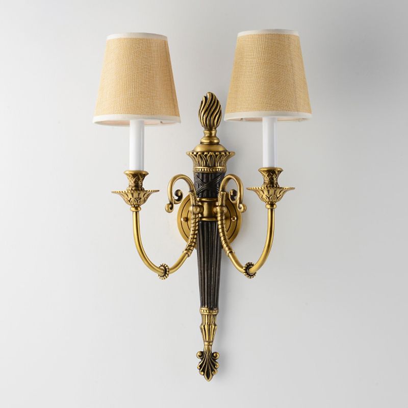 Metal Cone Shape Wall Sconce Modern Style 2 Lights Wall Light Sconce