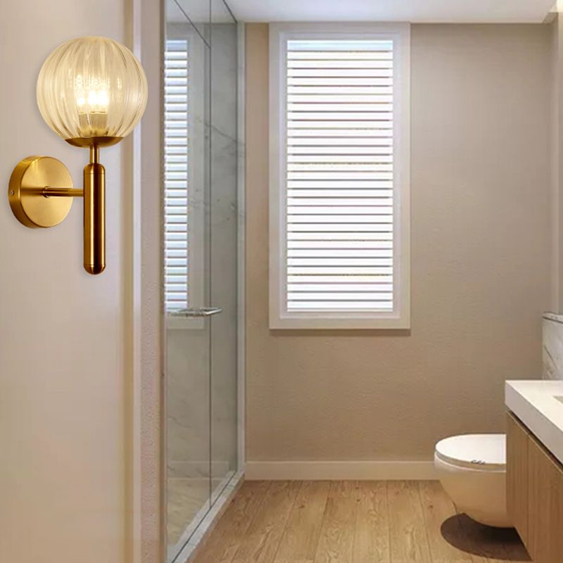 1-Light Ball Wall Lighting Contemporary Glass Wall Mounted Lights