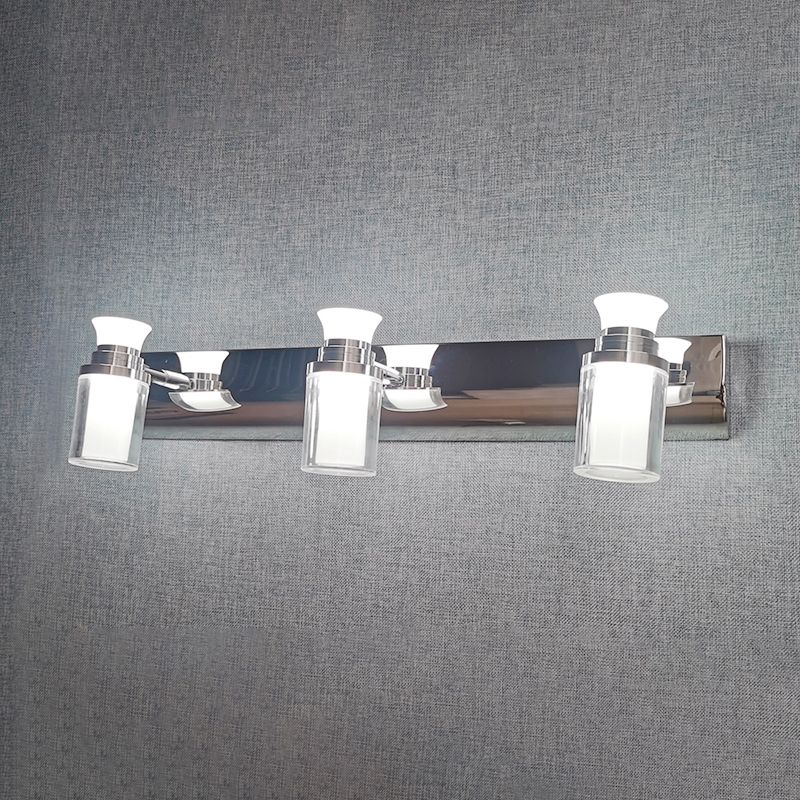 Metallspiegel Wandleuchten moderne einfache Schlepplye Multi -Heads Wandmontage in Silber