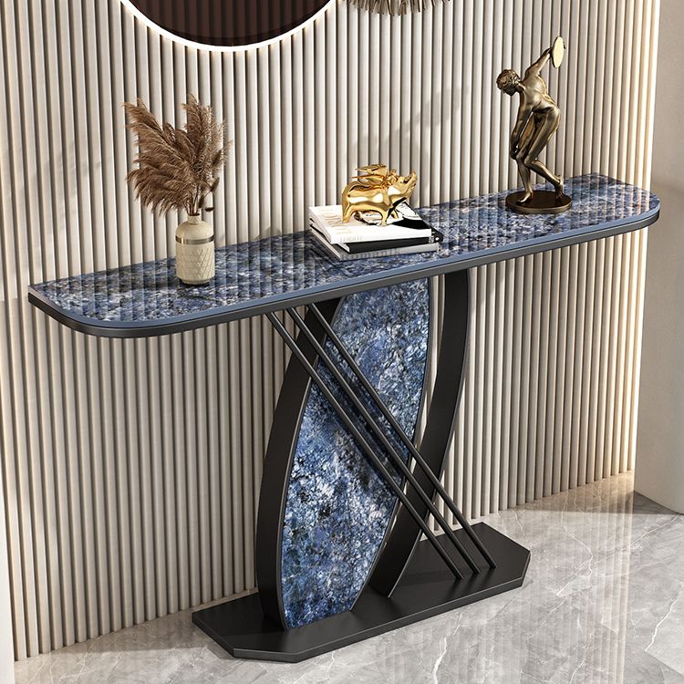 Contemporary Half Moon Console Accent Table Antique Finish Sofa Console Table