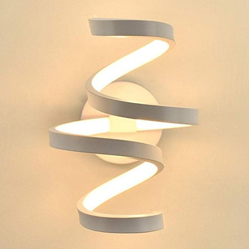Lámpara de pared espiral de estilo moderno 1 accesorios de iluminación de pared de luz en acabado blanco