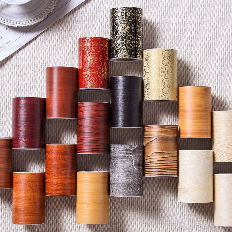 Self Stick Wood Pattern Wallpaper Border 16' L x 4" W Industrial Wall Art for Bedroom