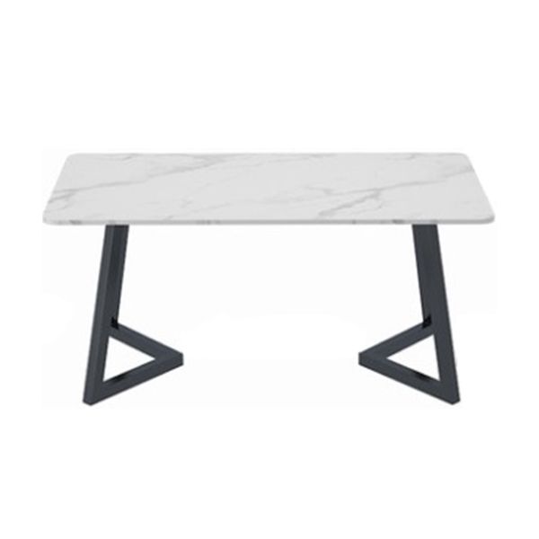 Gesinterde stenen eettafel moderne eettafel met zwart frame