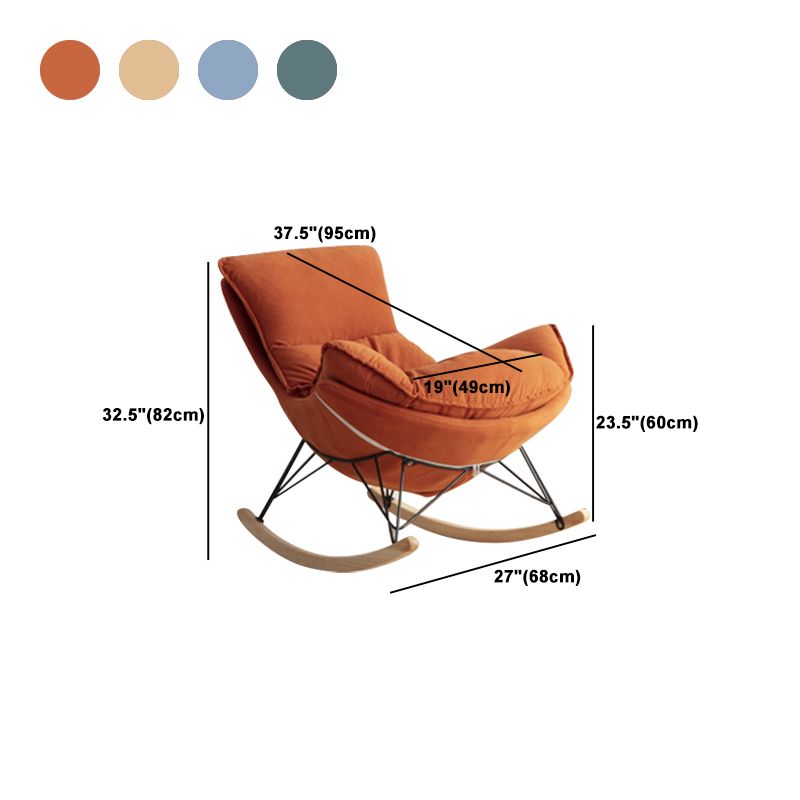 Contemporary Rocking Chair Metal Frame Wing Chair Back Indoor Rocking Chair