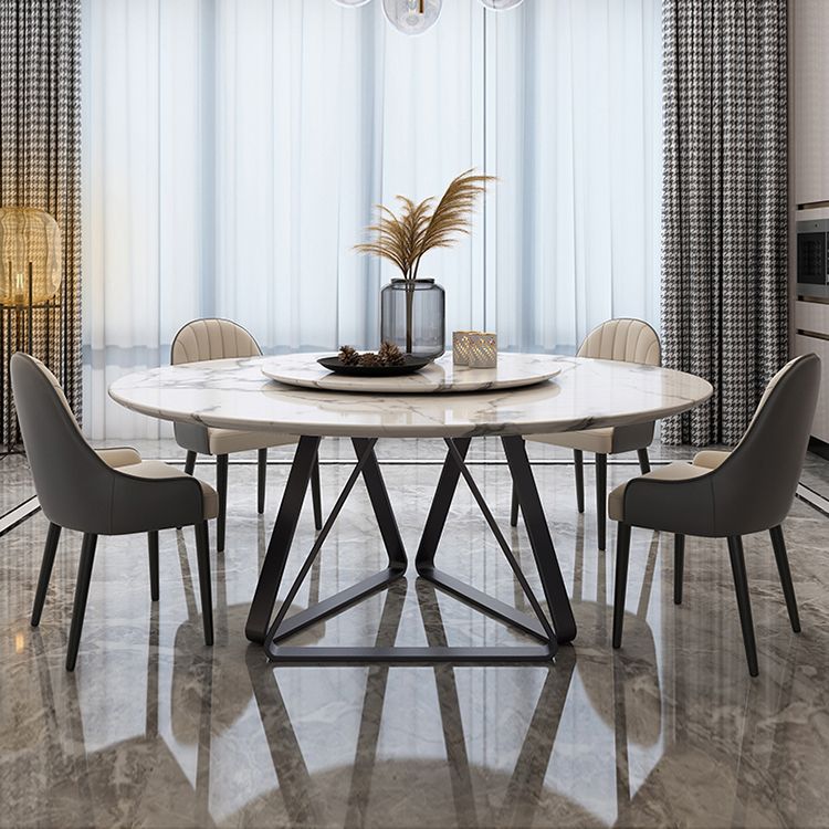 Marble Dining Table Traditional Luxury Round Dining Site Table with Turntable