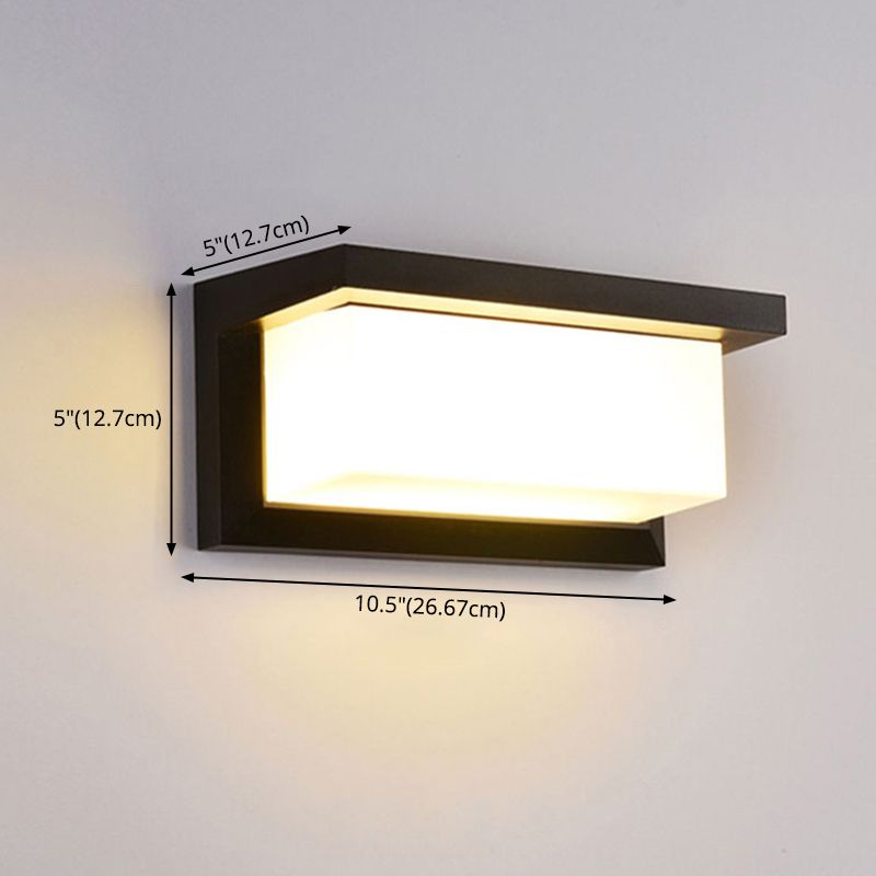 Modern Simple Style Retanglar Shade Wall Sconce Metal 1 Light Sconces in Black Finish