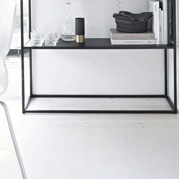 31.5" Tall Modern Console Table Iron Accent Table with Shelf