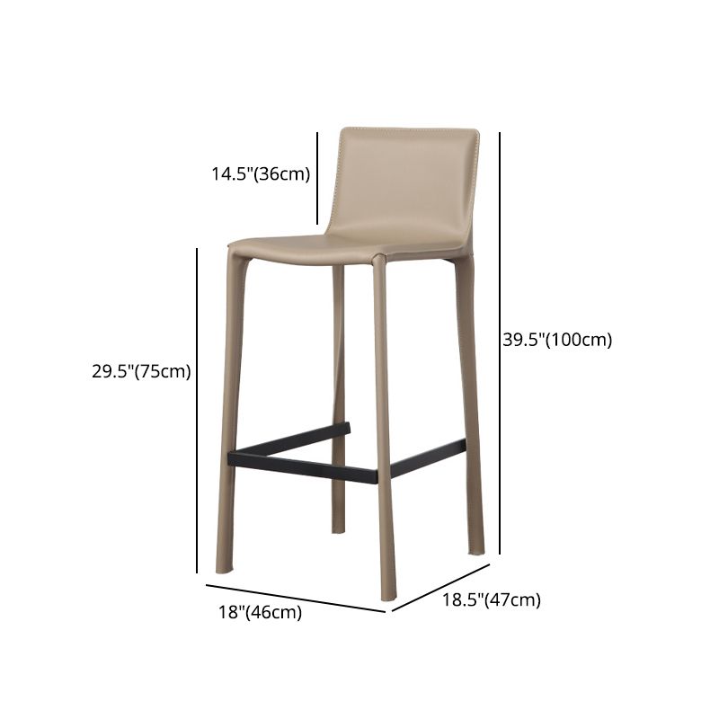 Modern Bar-stool Leather Counter Bar Stool with Metal Legs for Kitchen