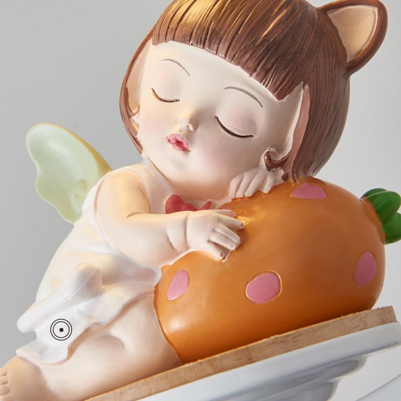 Tombra cónica de suspensión metálica Luz Niños de una sola luz colgante de textura con anillo de halo y figura de resina