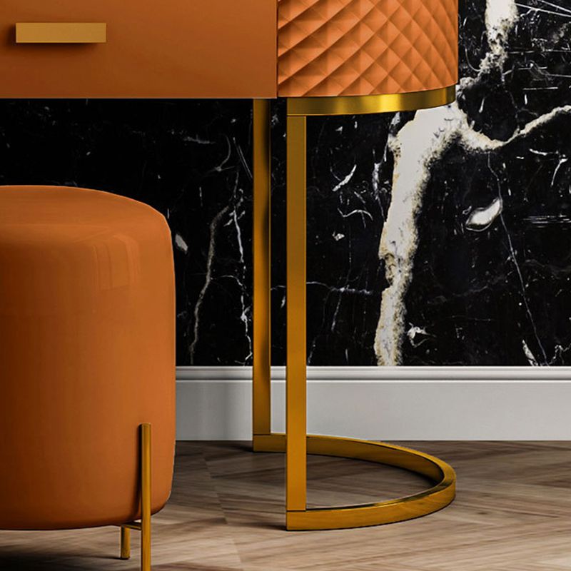 Orange Vanity Set with 5 Storage Drawers 15.74" Wide Make-up Vanity