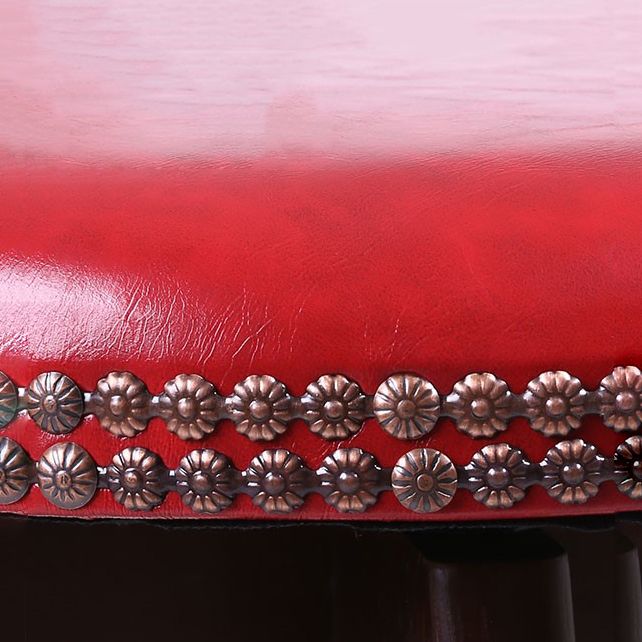 Modern Rotatable Backrest Counter Stool Wood Cafe Bar Stool with Leather Cushion and Pedal