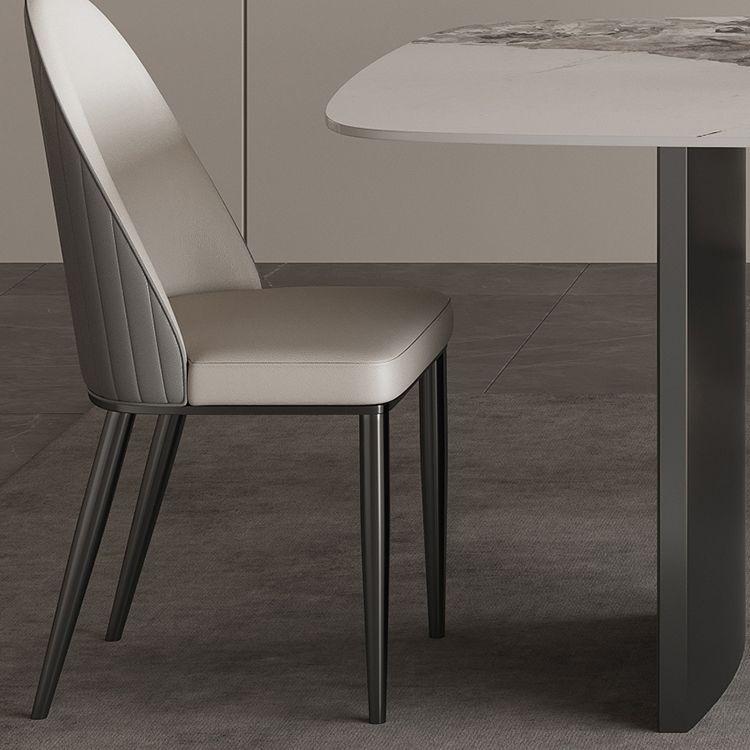 Stone Top Modern Dining Table Set 1/4/5/6 Pcs Dining Set with Padded Chairs