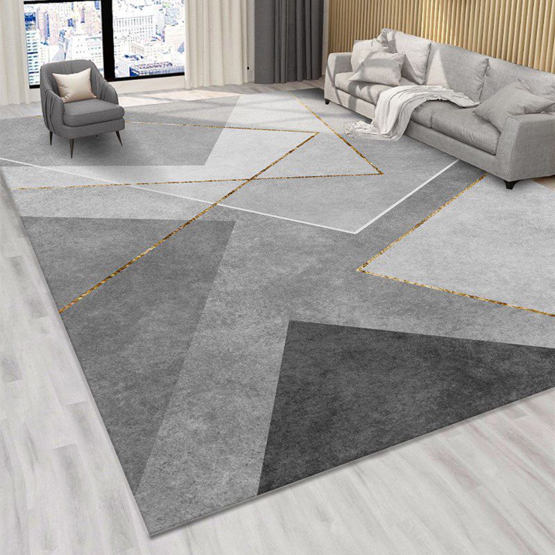 Modern Geometry Home Decoration Rug Polyester Glam Area Carpet Stain Resistant Indoor Carpet