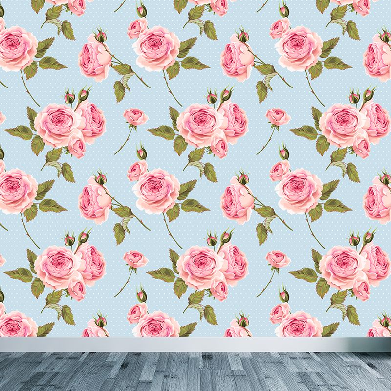 Full Size Stylish Wall Mural Decal Pastel Rose Wall Covering, Custom Size Available
