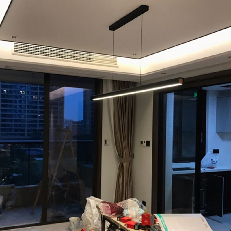 LED einfache Anhängerlampe Küche Esszimmer Moderner langer Kronleuchterleuchte für lange Streifen