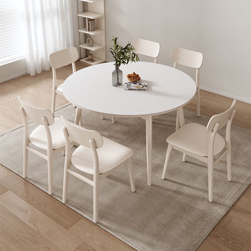 Modern 1/4/5/7 Pieces Dining Chairs Set Stone Round Furniture in White