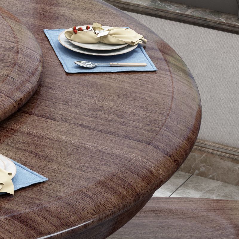 Modern Round Shape Brown Table Solid Wood Standard Dining Table for Kitchen