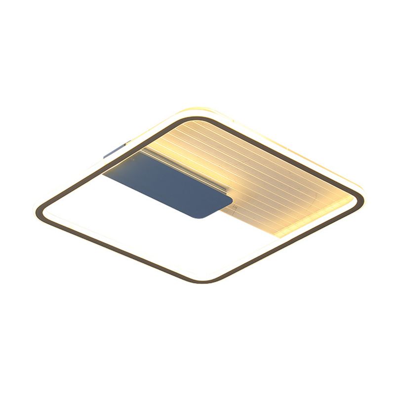 Lampe encastrée ultra fine bleue, plafonnier LED minimaliste en acrylique pour salon