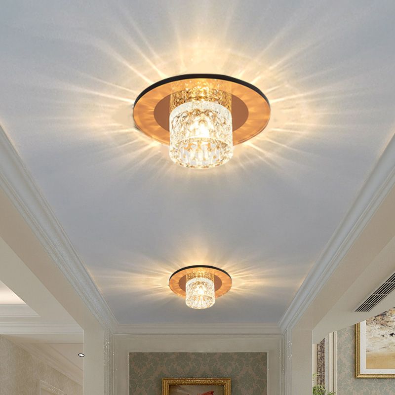 Kristallzylinder Flush Mount Beleuchtung Minimalistische LED Flush Mount Scheinwerfer für Flur