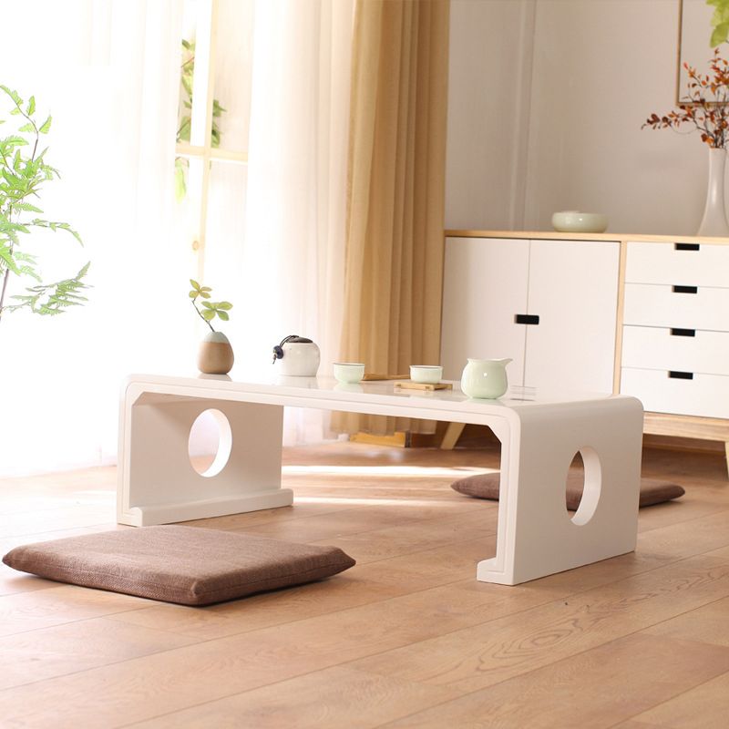 Rectangle Solid Wood Coffee Table with Sled Base Cocktail Table