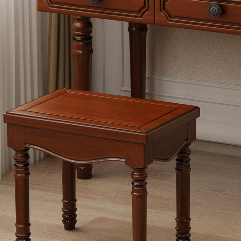 Three Piece Traditional Mirrored Vanity Set Solid Wood Dresser