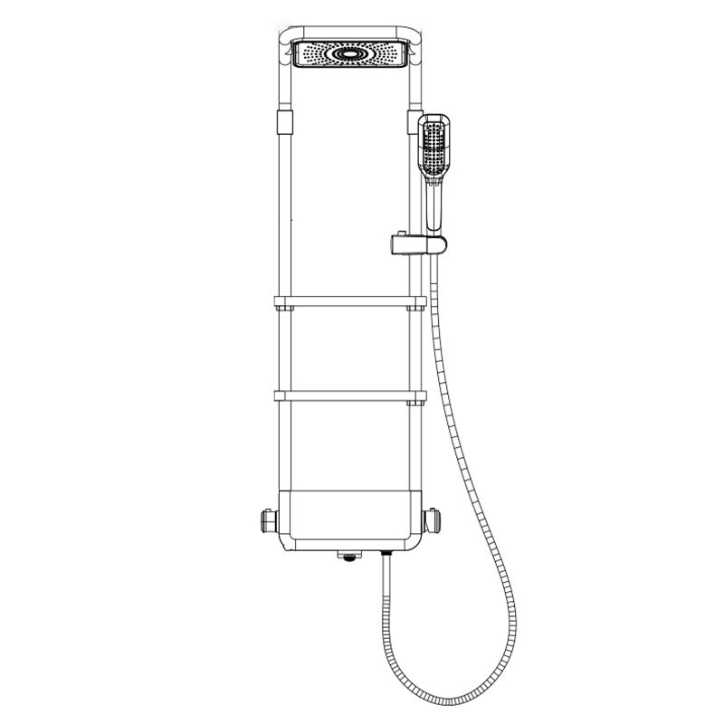 Modern Shower Set Slide Bar Adjustable Shower Head Wall Mounted Shower System