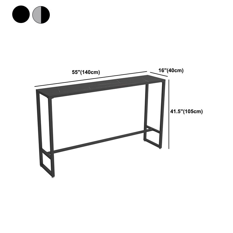 Industrial Sintered Stone Bar Table Rectangle Dining Table for Kitchen Living Room