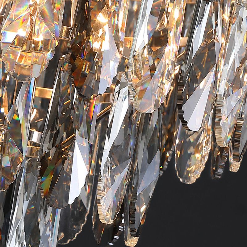 Modern Crystal Wall Light Geometric 12" High Wall Sconce in Grey for Living Room