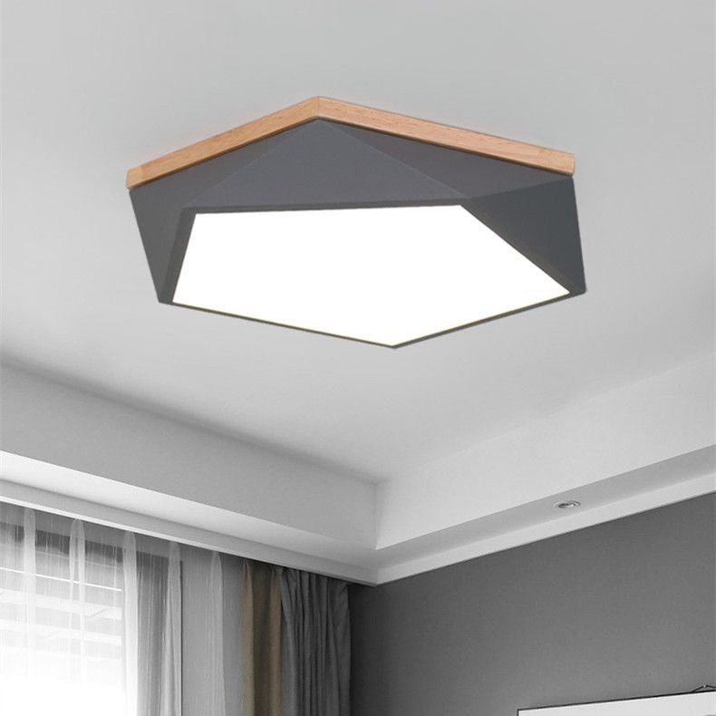 Acrylic Geometric LED Flush Mount in Modern Concise Style Iron Macaron Ceiling Light for Bedroom