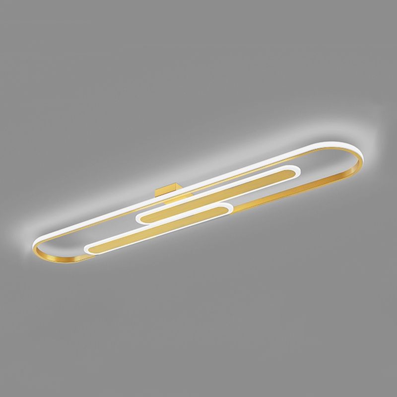 Modern Style Linear Shade Ceiling Light Metal 3 Headed Ceiling Light for Restaurant