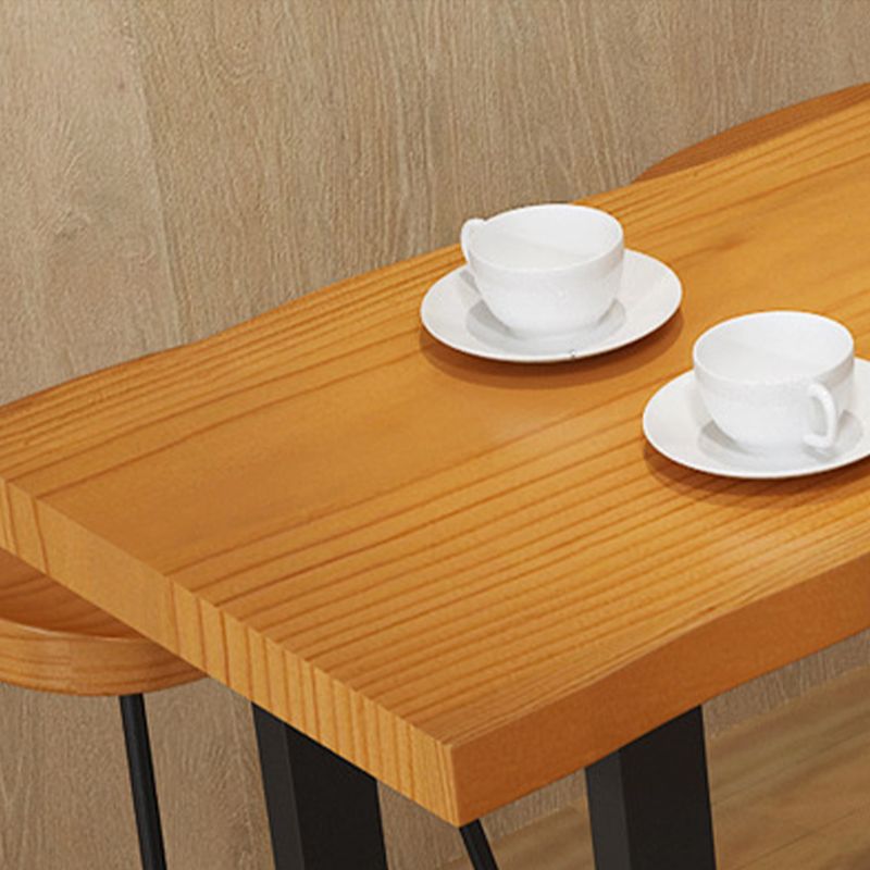 Modern Bar Height Table Solid Wood Top Bistro Table with Sled Base