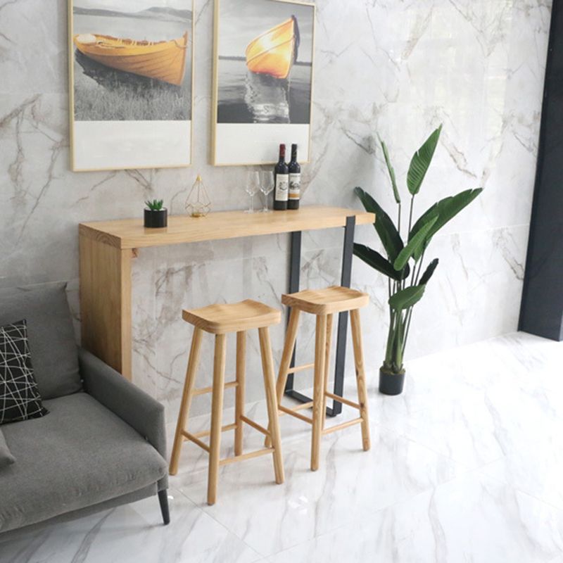 Industrial Counter High Stool Solid Wood Backless Counter-high Stool