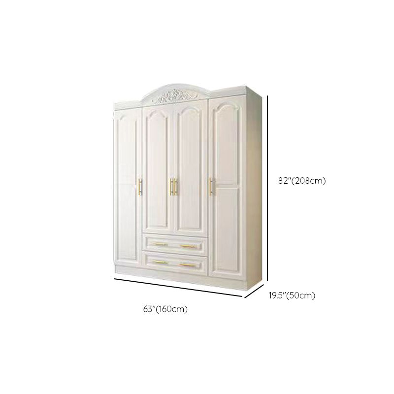 White Wood Wardrobe Armoire French Country Wardrobe Closet for Home
