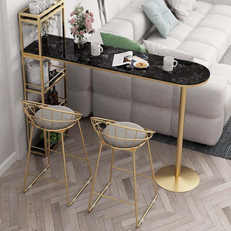 Modern Footrest Bar Stool Low Back Grey Bar & Counter Stool for Living Room