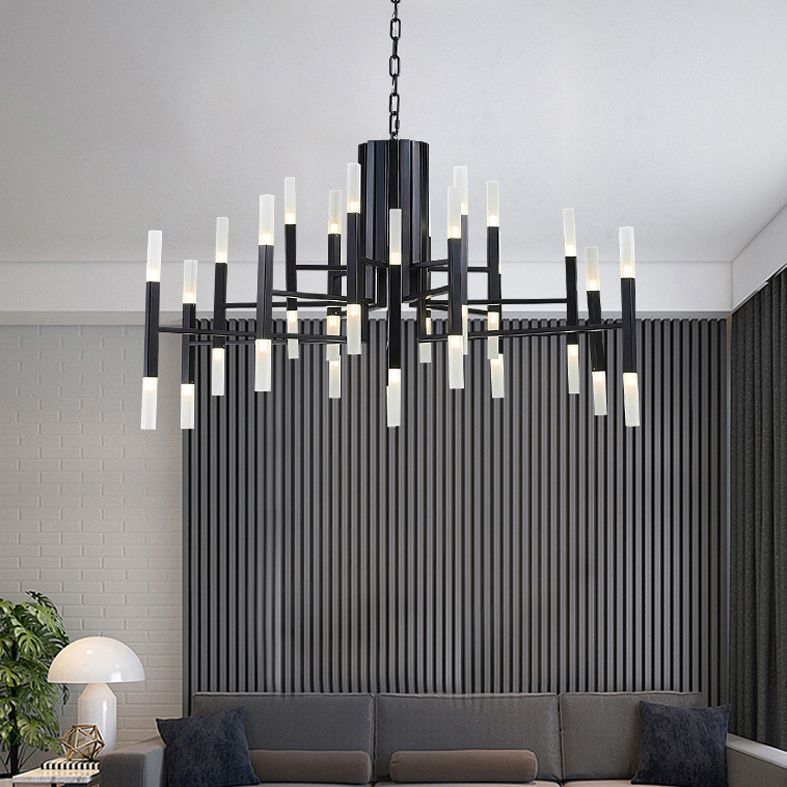 Modern Sputnik Chandelier Light Fixtures Metal LED Hanging Lamp for Living Room