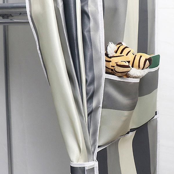 Modern Style Metal Wardrobe 3-Tier Cloth Rod Included Wardrobe Closet