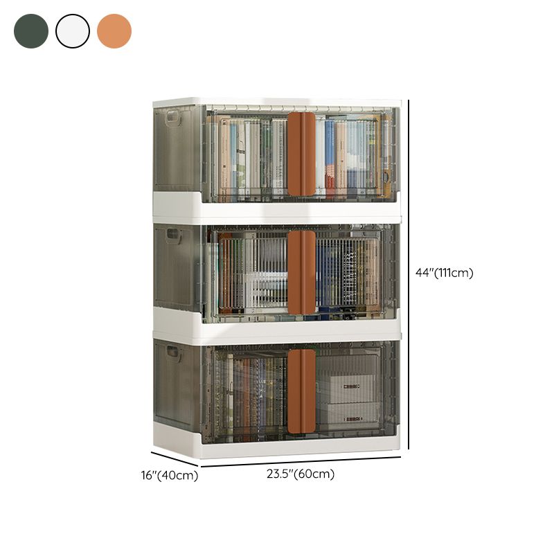 Contemporary Shelf Bookcase Folding Closed Back Plastic Bookcase