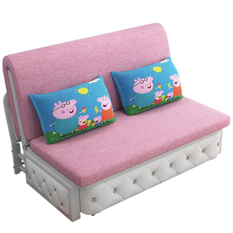 Linen Sleeper Sofa 33.46" Wide Armless Sofa Bed with Upholstered