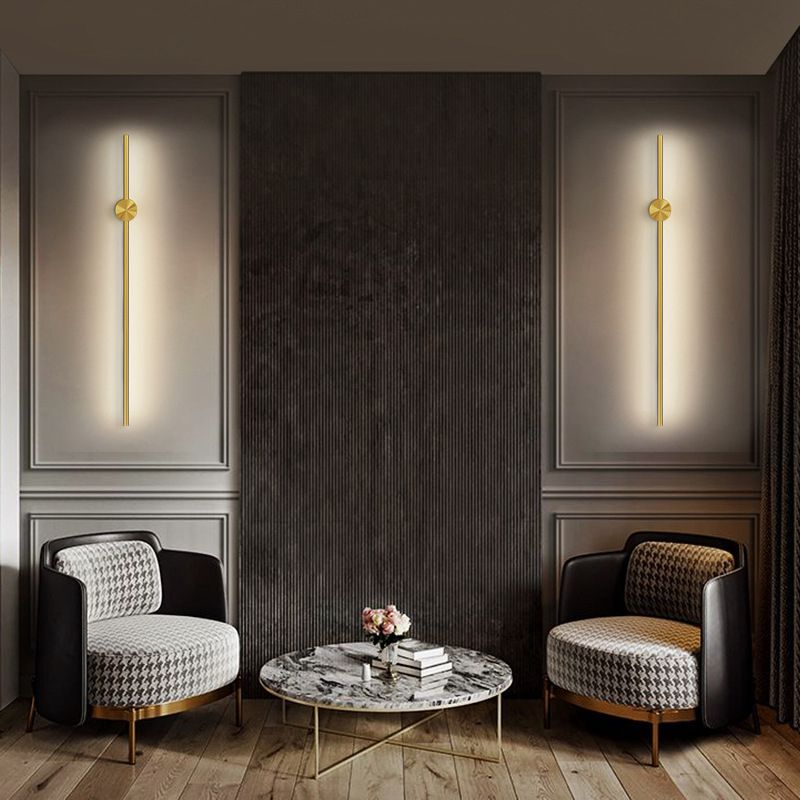 Modern Style Linear Shape Wall Sconce Metal 2 Light Wall Lighting for Bedroom