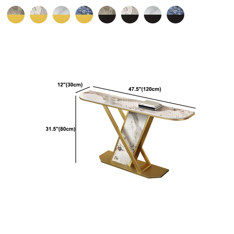 Glam Style Half Moon Console Table with Pedestal Base for Hall Accent Table