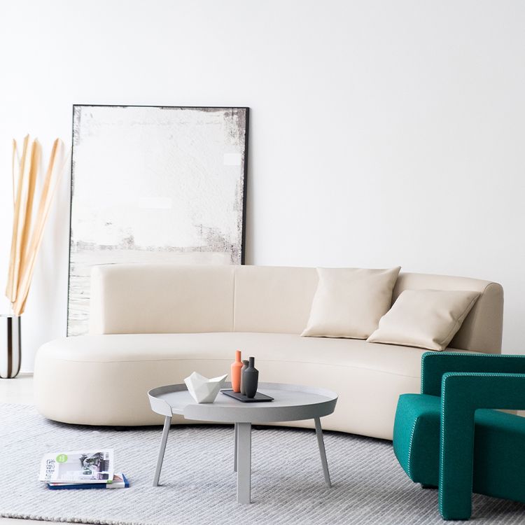 Contemporary Standard Armless Sofa Curved Sofa for Living Room, Apartment