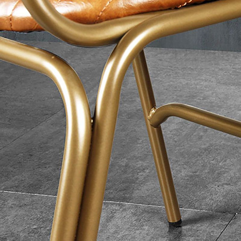 Sillas de comedor de metal industrial con respaldo abierto, sillas de comedor laterales sin brazos (juego de 2)