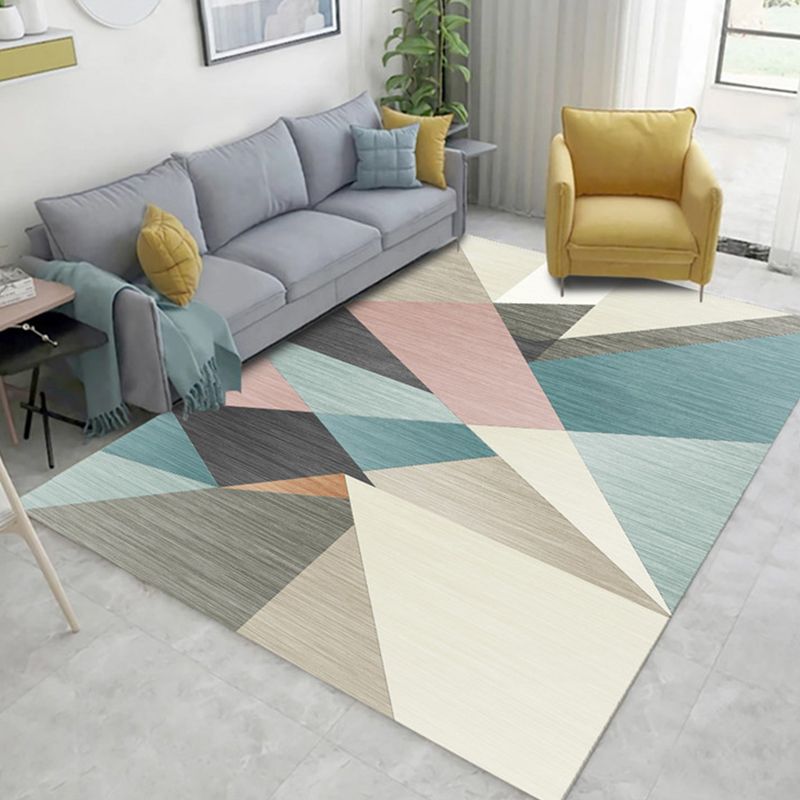 Lichtgele moderne indoor tapijten polyester grafisch vloerkleed niet-slip achterste tapijt voor woonkamer