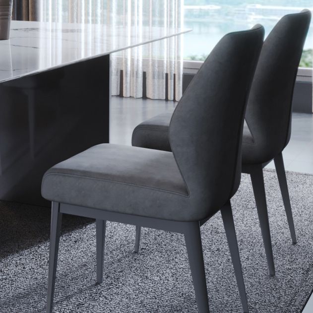 Faux Leather Dining Chairs Nordic Style Parsons Chair for Dining Room